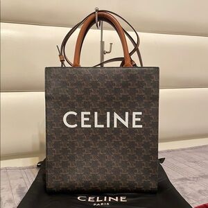Celine Cabas Tote Triomphe Coated Canvas Bag